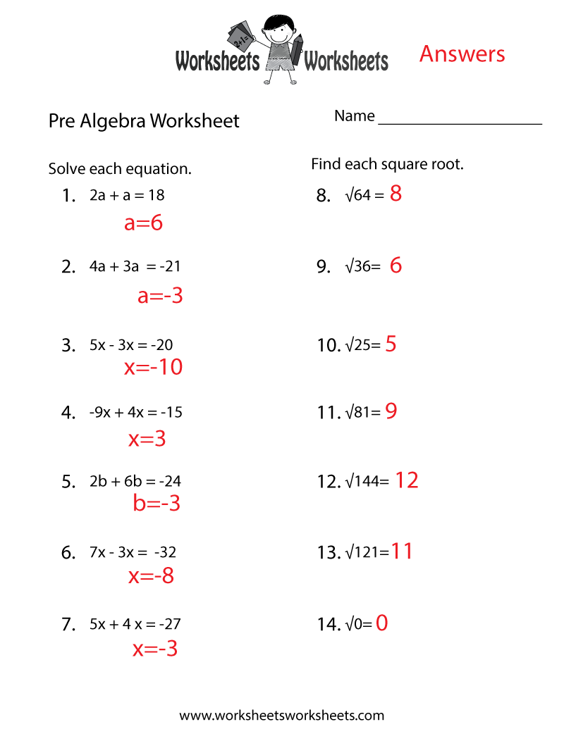 Math Worksheets With Answers Free Printable Answer Keys Worksheets Worksheets