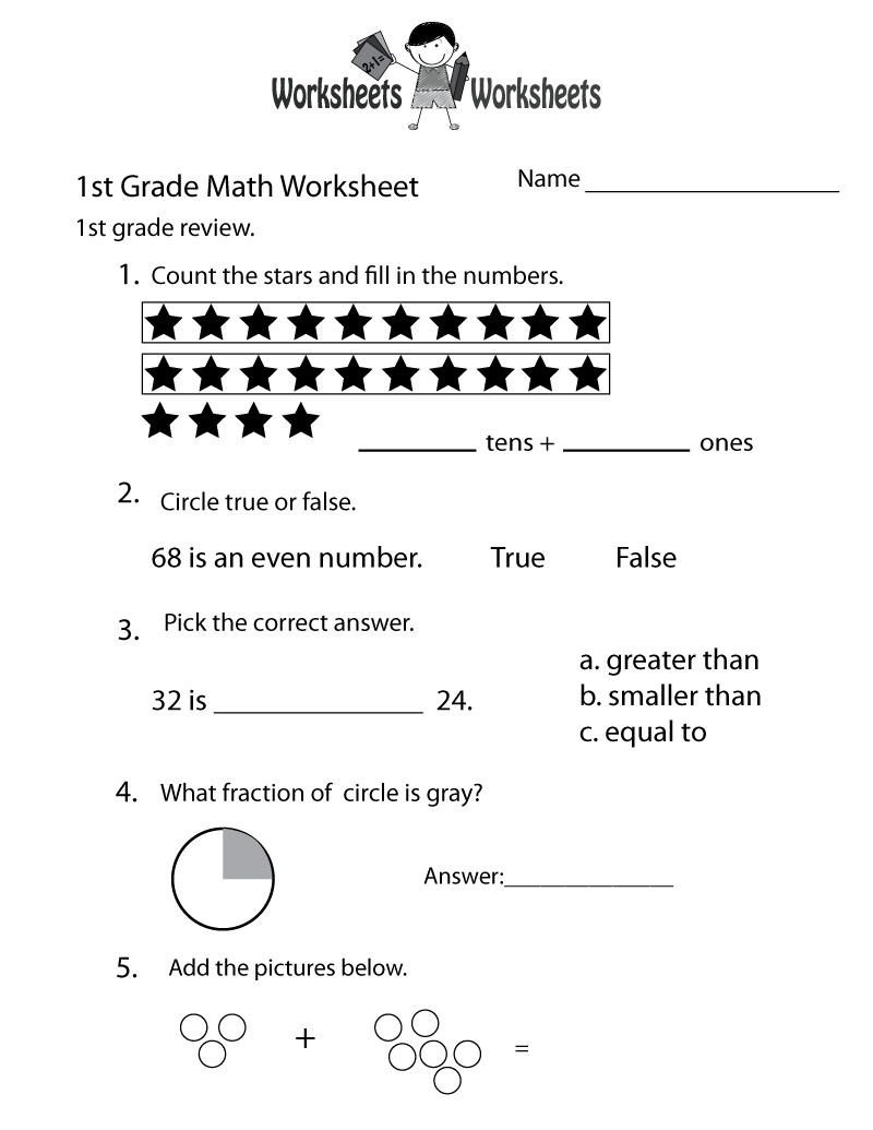 kindergarten math review worksheets