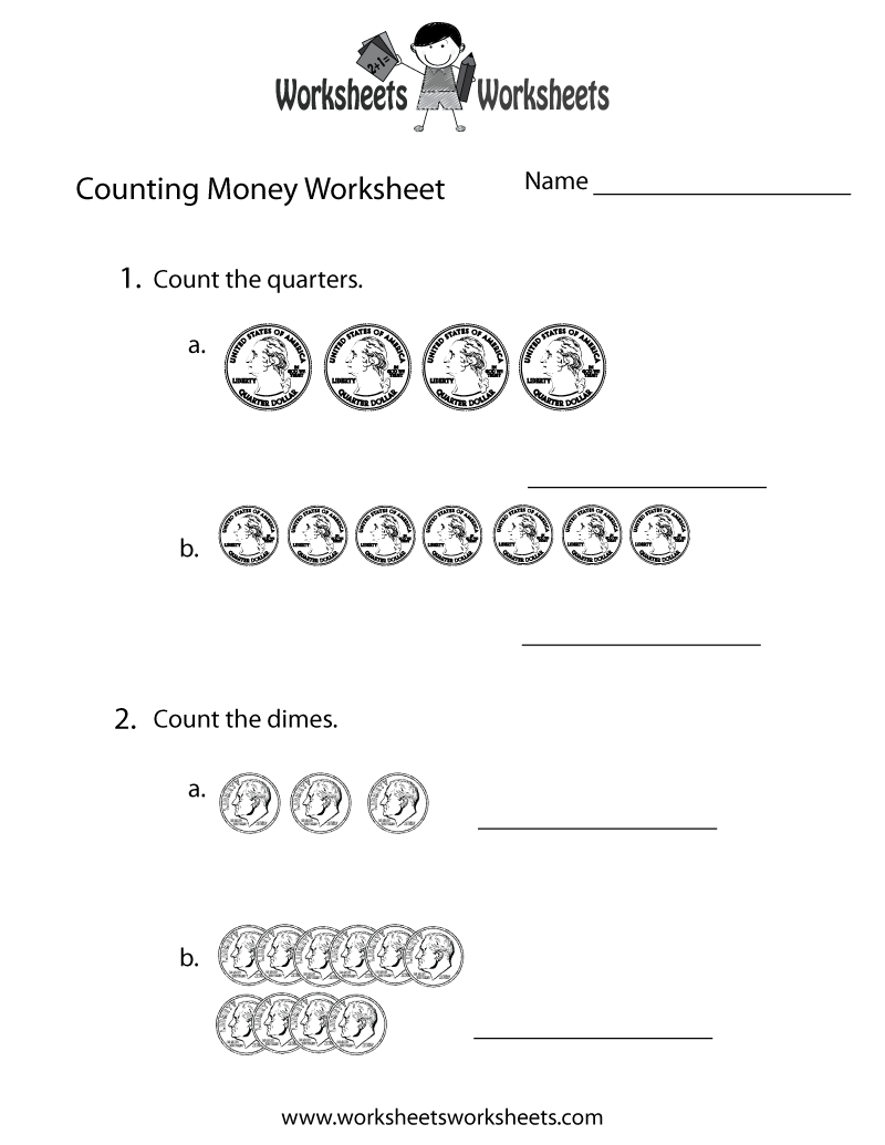 easy counting money worksheet free printable educational worksheet