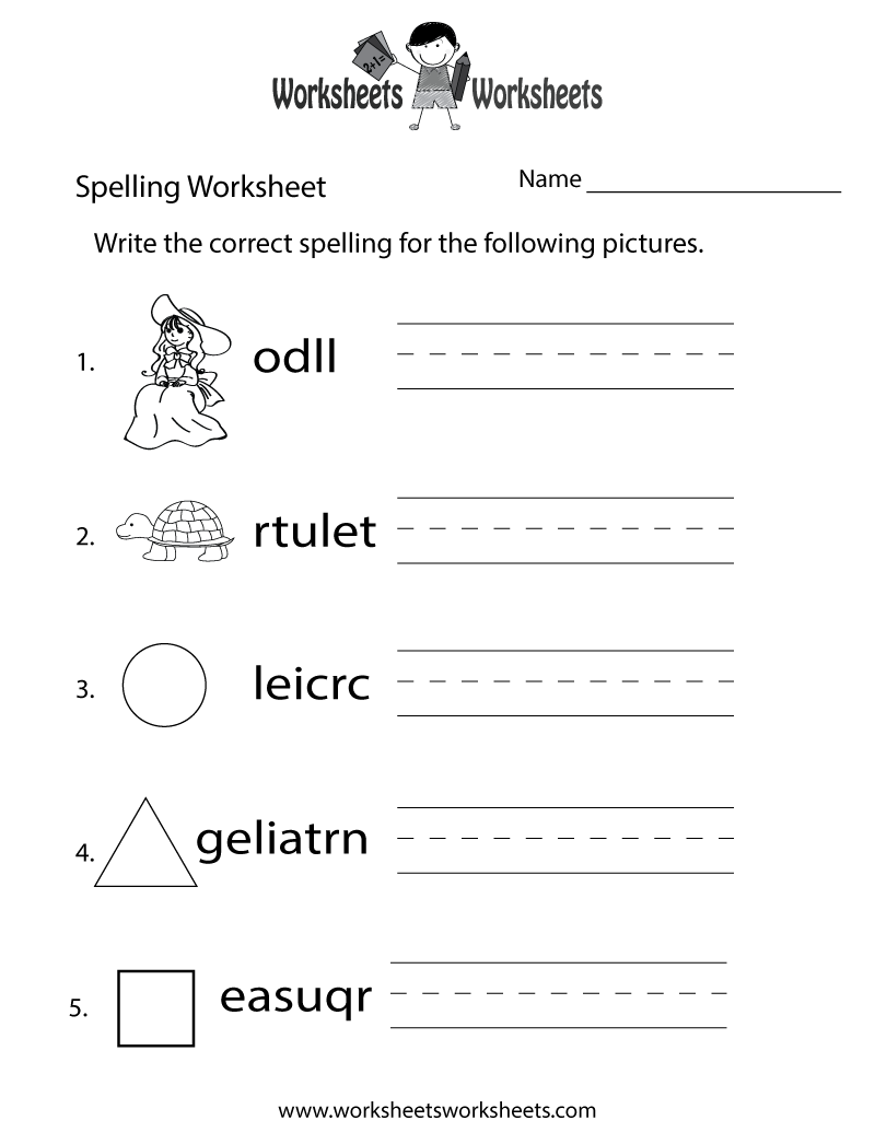 Spelling Practice Worksheet Worksheets Worksheets